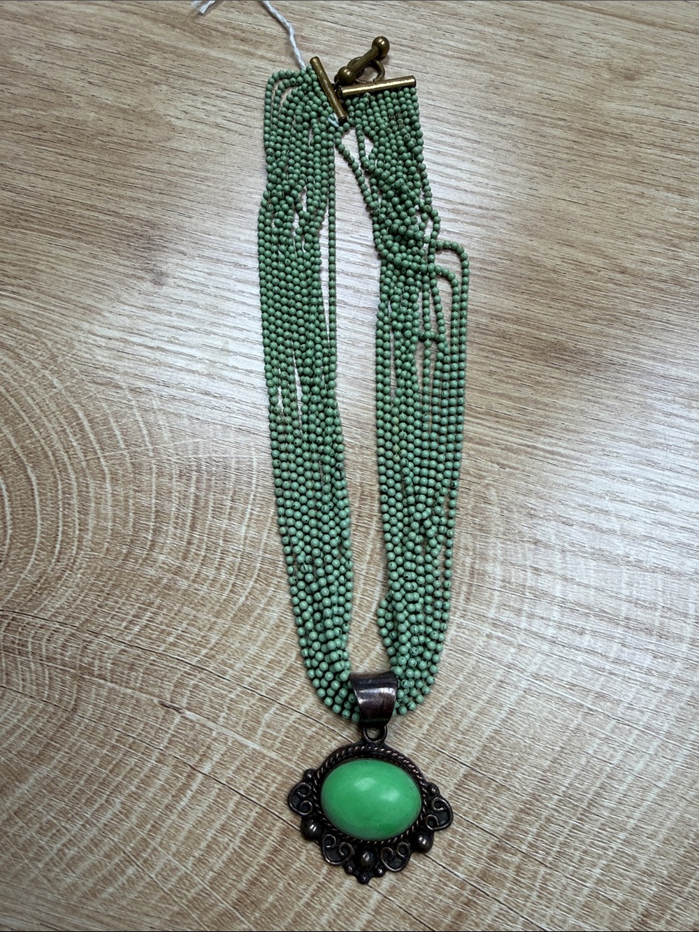 Vintage necklace with sterling silver jasper pendant